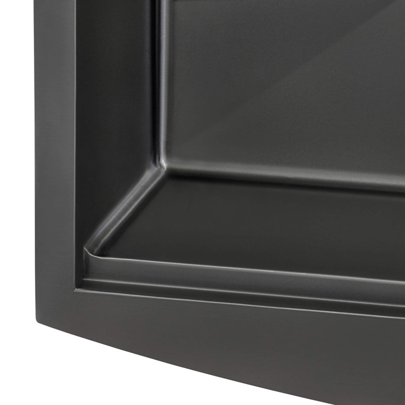33" L x 22" W Farmhouse Kitchen Sink with Accessories, Gunmetal Matte Black