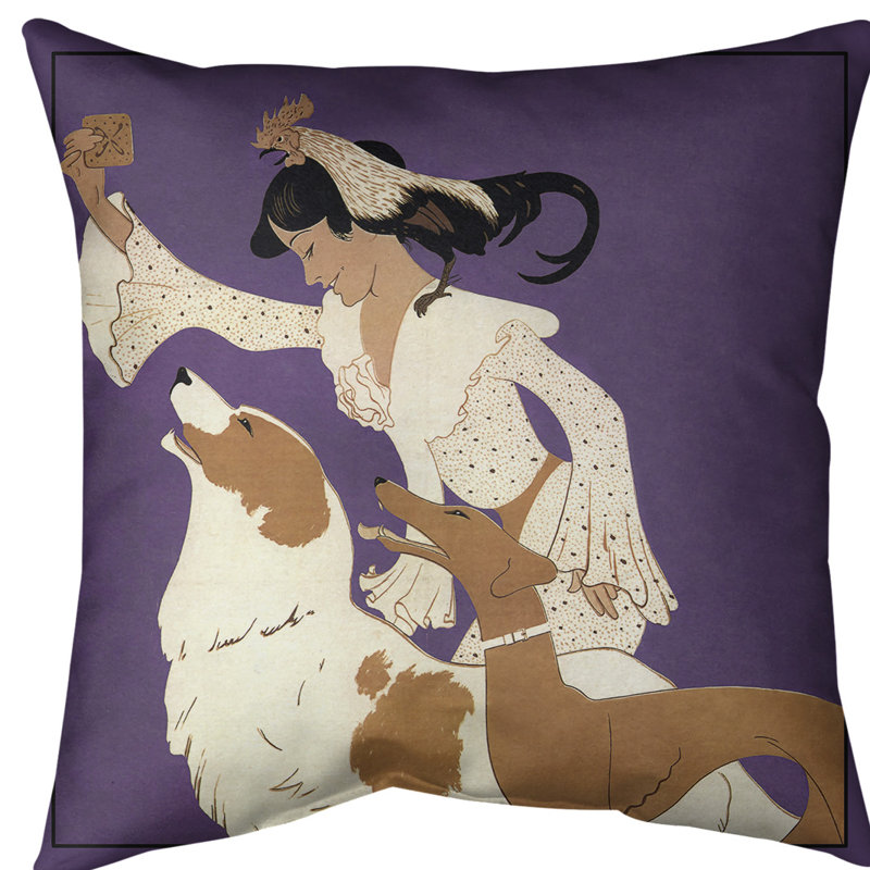 Coussin euro pour affiche dog biscuits, Bourre en polyester, Mauve, Polyester filé