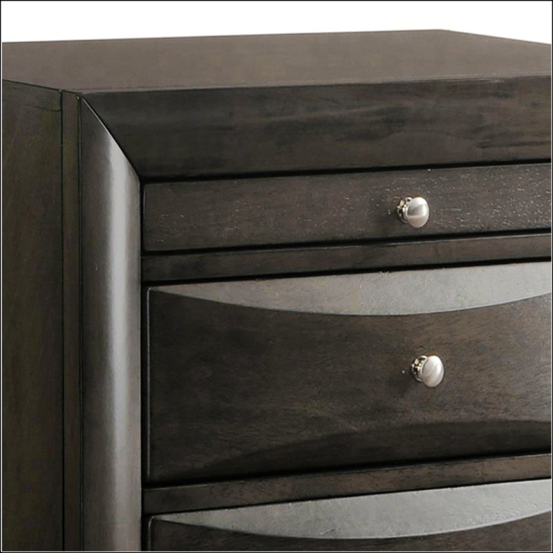 Table de chevet 2 tiroirs Grey Oak
