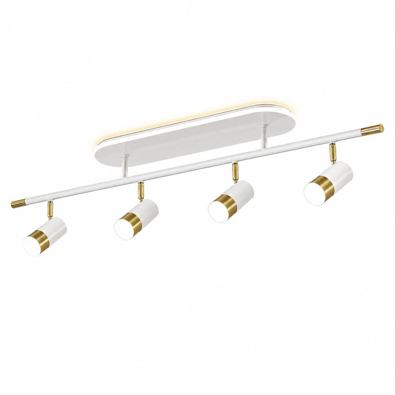 Plafonnier sur rail 4 lumières Clotaire, Matte Black