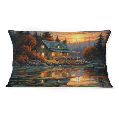 Coussin d'automne Sunset Cottage I - Landscape Cottage