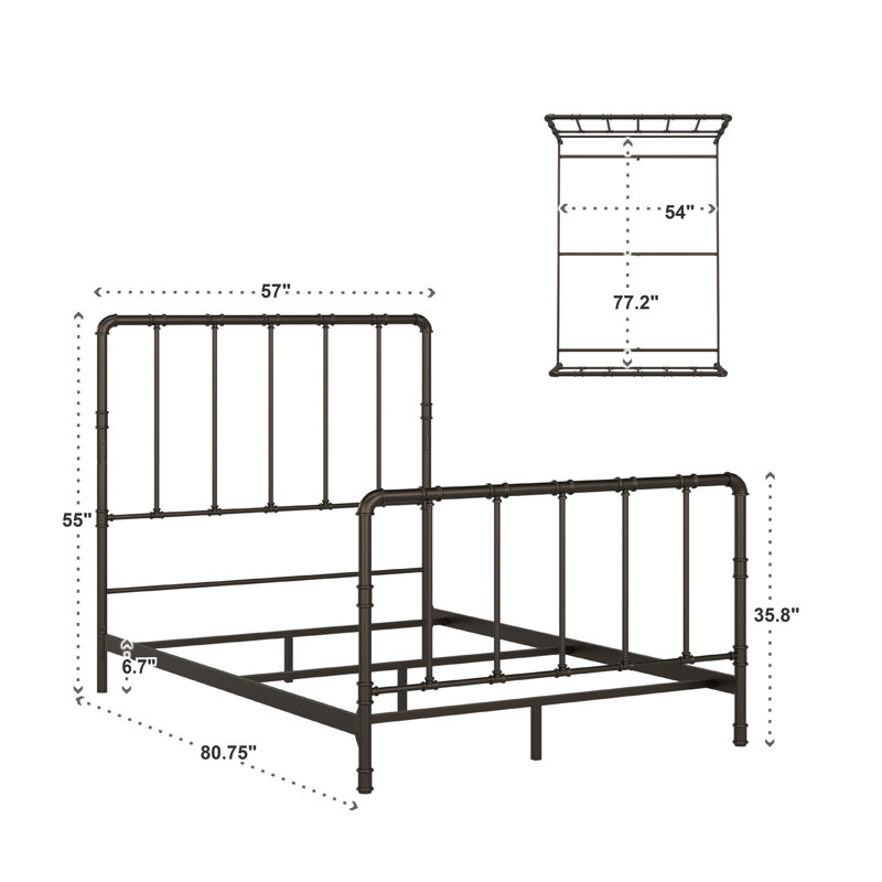 Ackerman Metal Slat Bed, Dark Bronze, Full