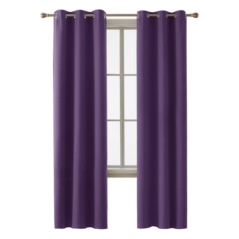 Grommet Top Thermal Insulated Room Darkening Window Curtain Panels (Set of 2), 38" W x 84" L, Orange Flame