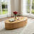 47.24" MDF Coffee Table, Natural Oval Center Table With Drawer For Living Room Condo Family Room-916575398