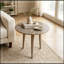 Table de bout ronde avec pieds robustes