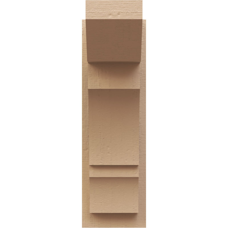 Balboa Slat Rough Cedar Woodgrain TimberThane Outlooker, Primed Tan, 26" H x 8" W x 14" D