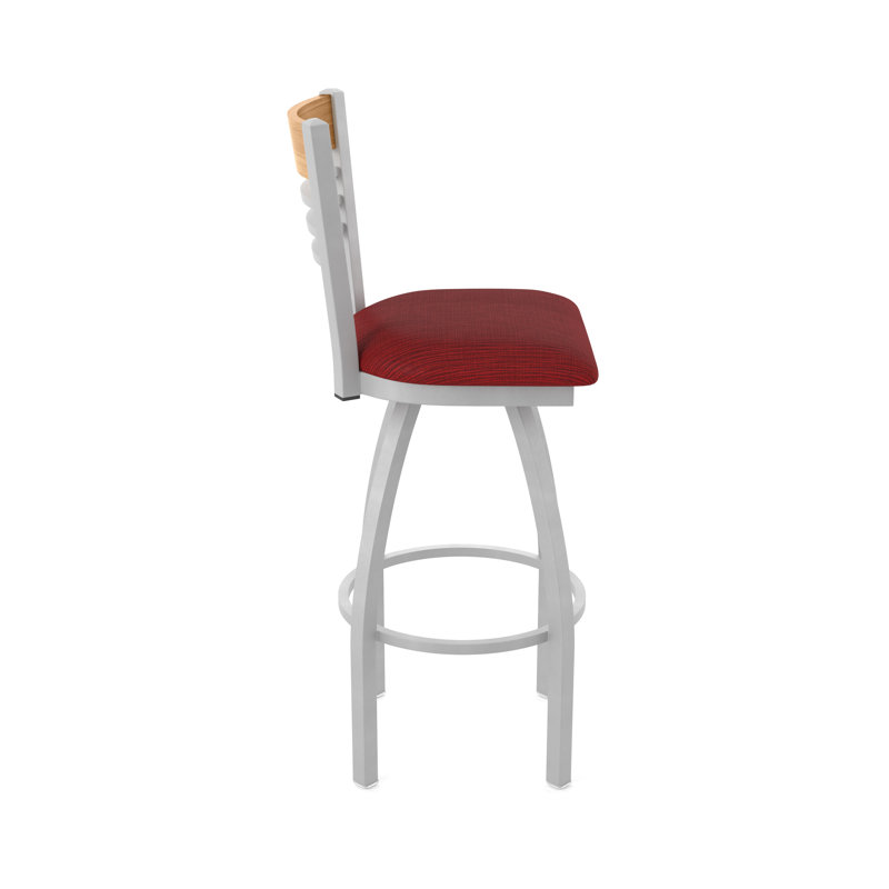 Tabouret de comptoir pivotant 880 Eleanor, Gris, Rouge foncé, Tabouret de comptoir (siège d’une hauteur de 25