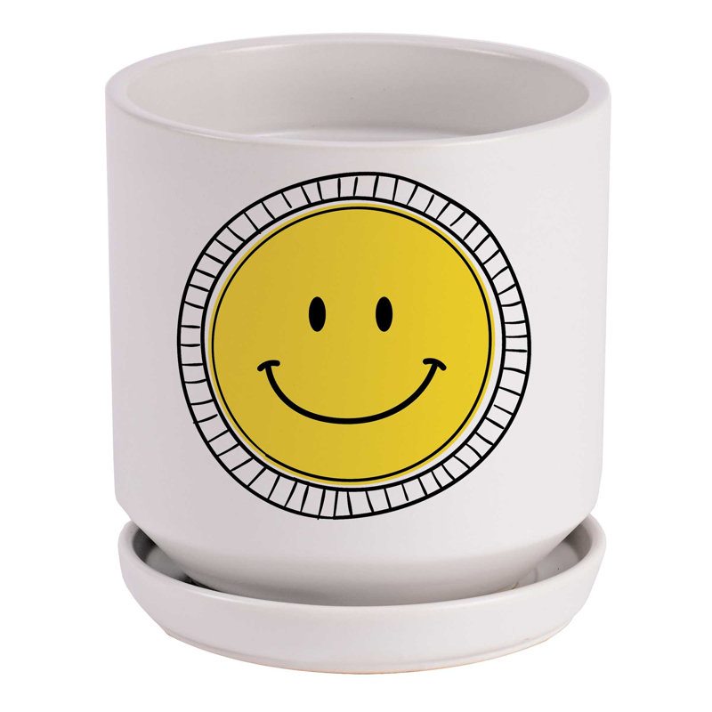 Pot à fleurs souriant