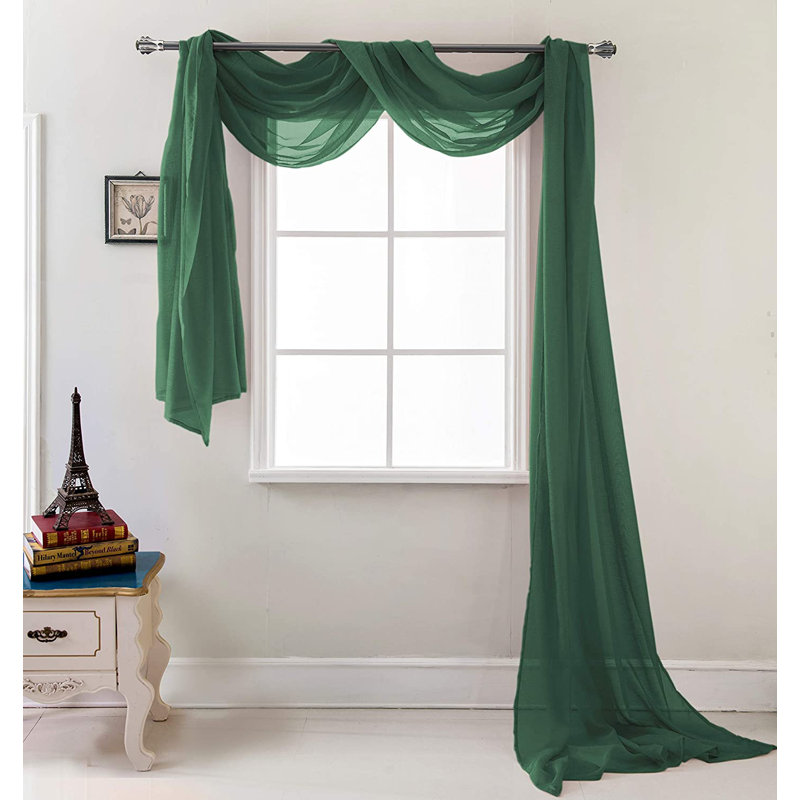 Brannon Sheer Window Scarf, Hunter Green