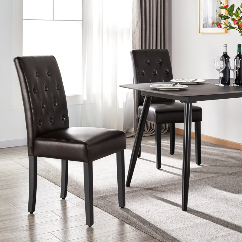  Upholstered Dining Chair, Dark Brown