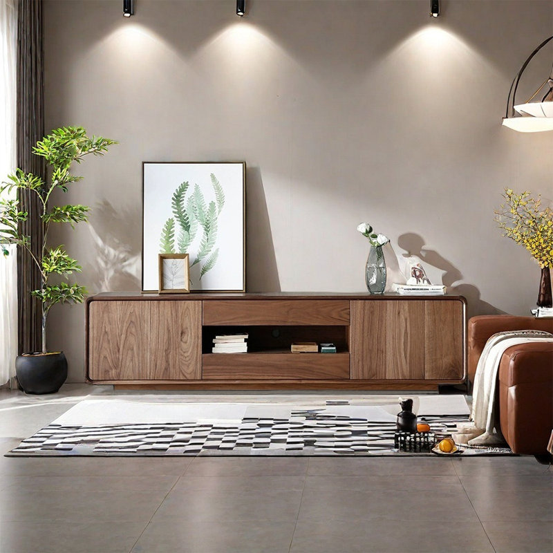 Handmade solid wood TV cabinet, 78.74"