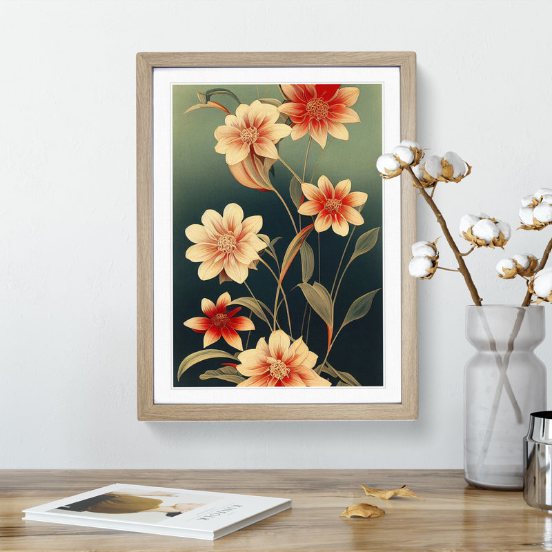 Boundless Flowers - Wall Art, 48cm H x 36cm W, Oak Framed, White