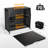 Black Metal Rectangular Outdoor Bar Table With Ice Box