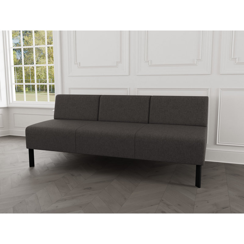 Canapé sans accoudoirs Luxe Lounge, Acier noir, Bleu fumé Archetype