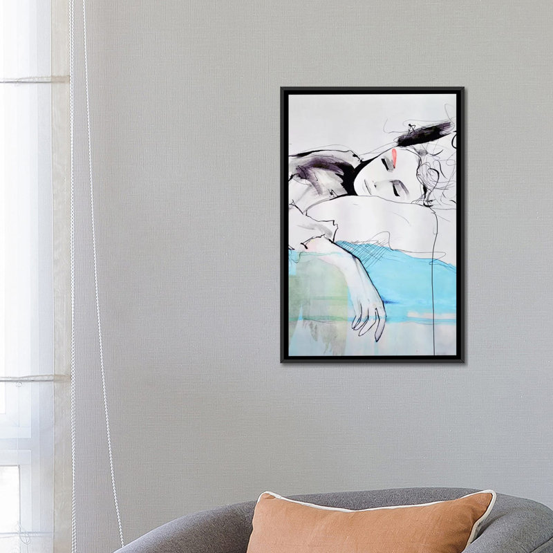 « maddelina », reproduction sur toile, H 26 po x l 18 po x P 1,5 po, Toile avec cadre noir, Pas de tapis