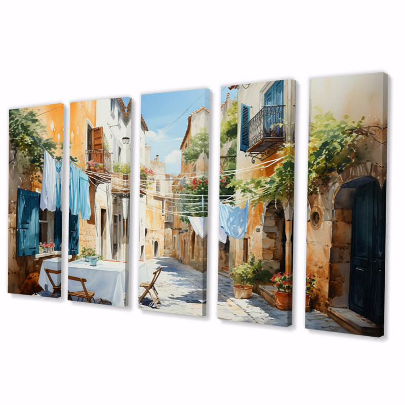 «Laundry Day In Italy I» sur toile, reproduction de 5 pièces