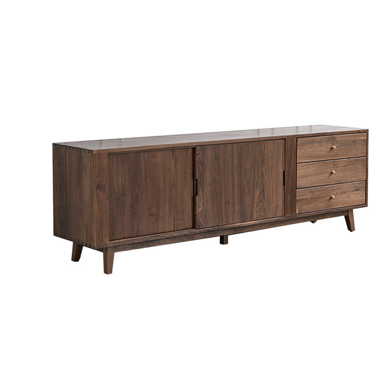 Meuble télé en bois massif de style européen, 70.87"