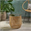 Arias Boho Rattan Side Table with Tempered Glass Top and Durable Metal Frame for Outdoor Use-600314802