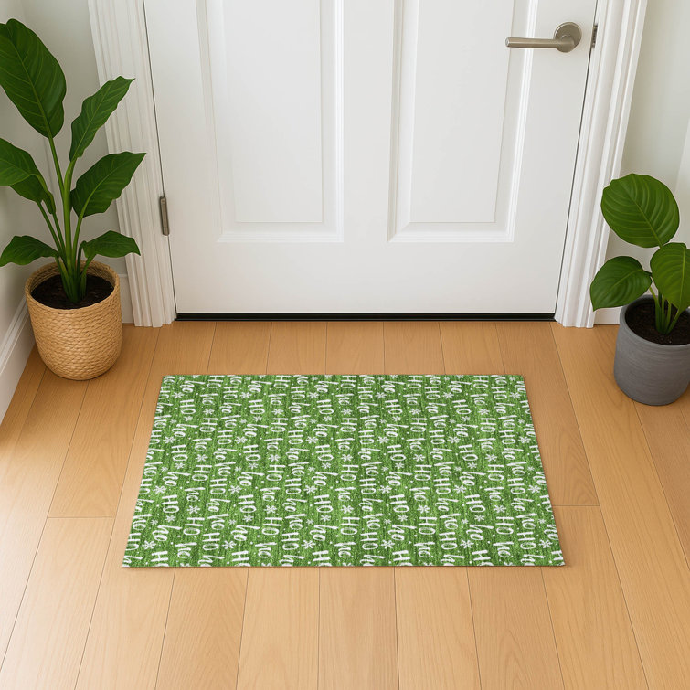 Premium Machine Washable Dockside AMF1814 HoHoHo Snowy Christmas Rug