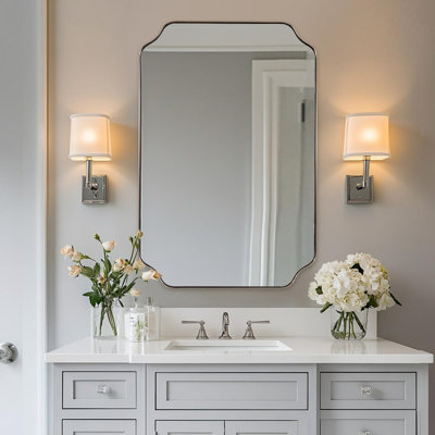 Miroir de salle de bain Modern Cadre en acier inoxydable