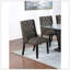 Ensemble de 2 chaises de salle à manger capitonnées modernes en tissu de polyfibre noir moderne, panneau de fibres à densité moyenne en bois d'hévéa, conception à oreilles pour une assise élégante
