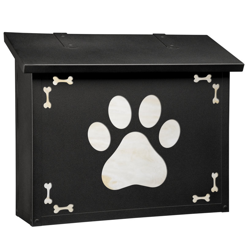 Boîte aux lettres murale Dog Paw, Miel, Noir texturé