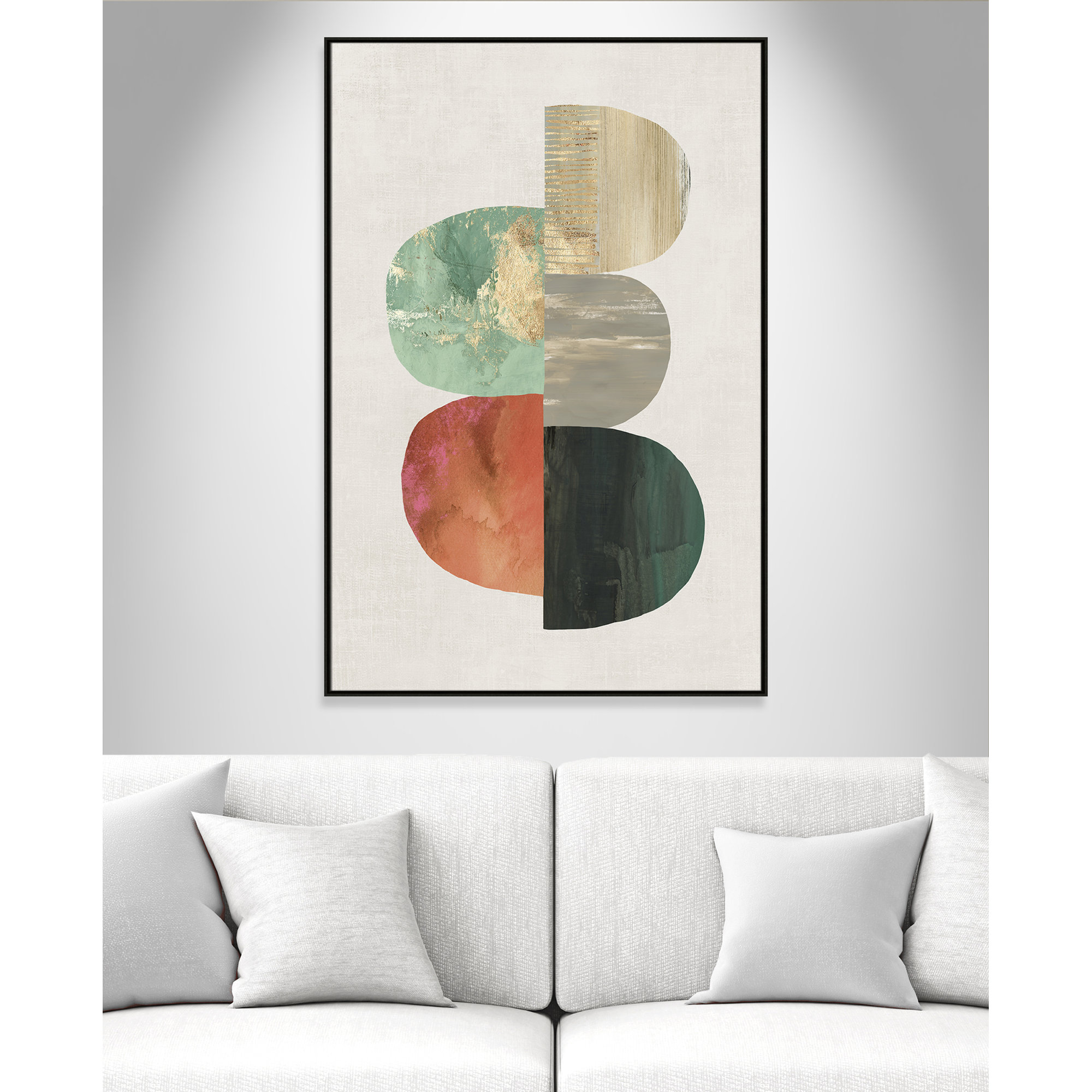 Evolving Energy I - Painting Print, 61.5" H x 41.5" W, Black, Picture Framed Canvas