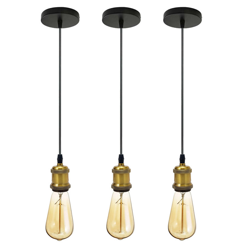 Madill 1 - Light Yellow Brass Bulb Pendant