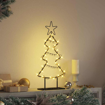 Metal Christmas Tree with Stand Black Steel