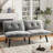 63" Velvet Convertible Futons Sofa Folding Reclining Sleeper Sofa-1068435326