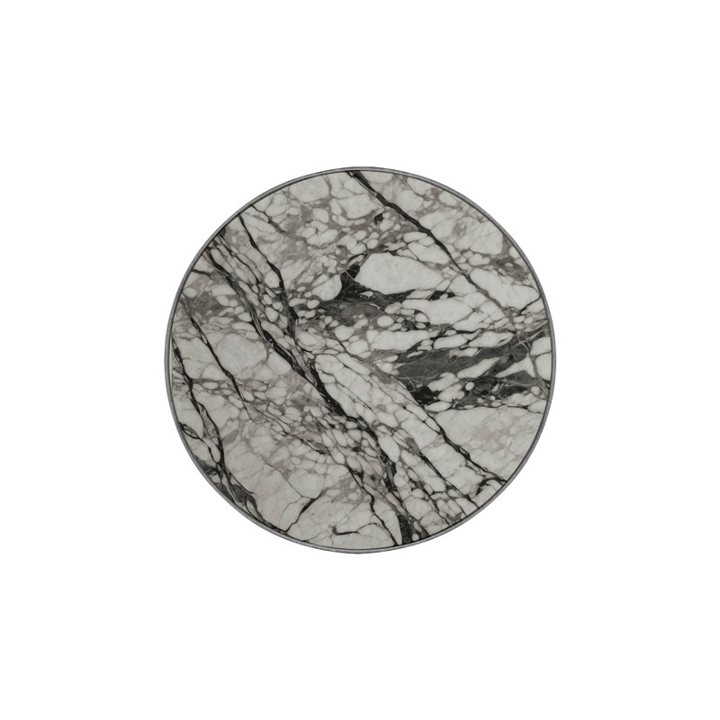 Tapis gris soyeux et moelleux, Rond 5 pi