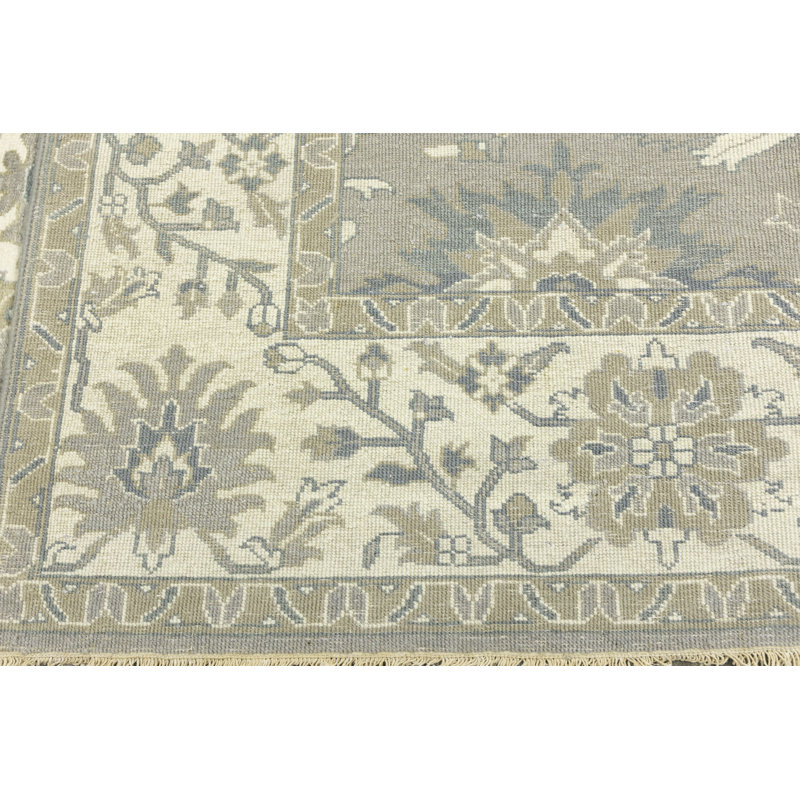 Tapis floral clair fait à la main 10 x 10 po Chobi, Carré 8 pi