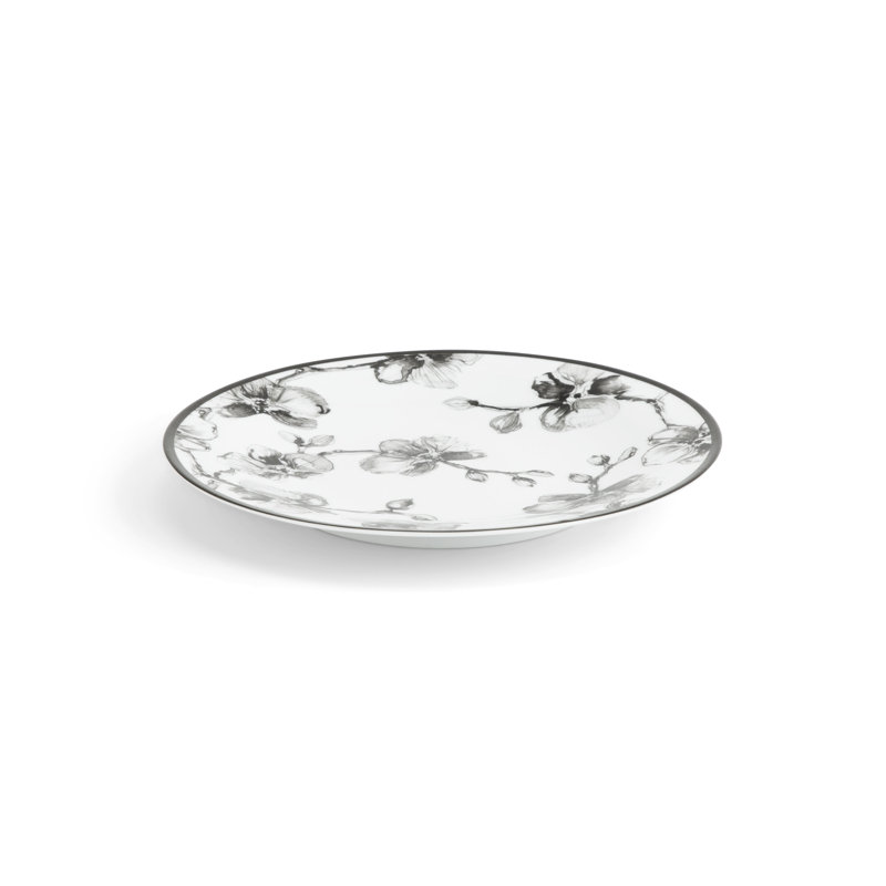 Black Orchid Handmade Porcelain Salad/Dessert Plate