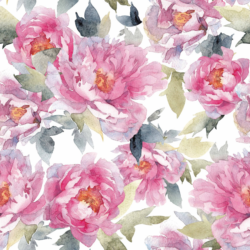 Peel & Stick Floral Wall Mural, 125" W x 10.42" L