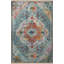 Tapis décoratif bleu à motif floral frangé à motif floral traditionnel-396825875