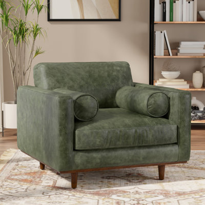  Fauteuil surdimensionné en cuir vert