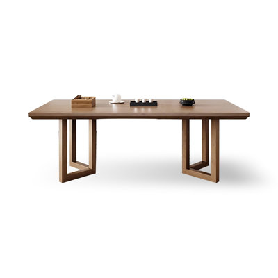 Brown Rectangular Solid Wood Dining Table by Hokku Designs