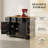 Large Black Kitchen Island with Power Outlet & 2 Bar Stools, Storage Cabinet, Drop Leaf, Drawers-1422876862