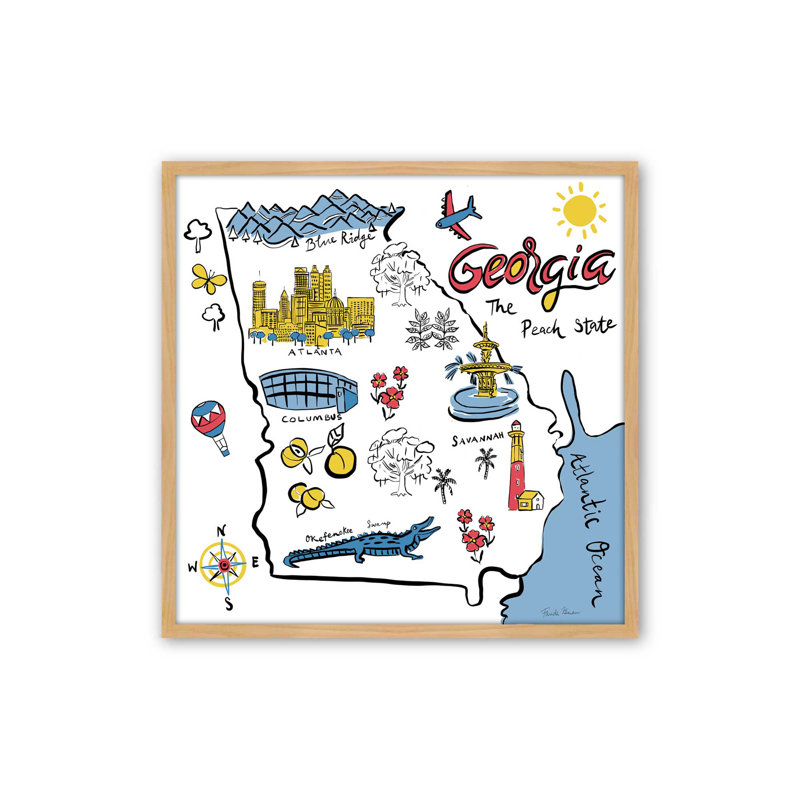 Reproduction d'art «Georgia» par Farida Zaman, H 12 po x l 12 po, Érable
