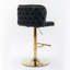 A&A Furniture, tabourets de bar pivotants à hauteur de siège réglable, tabourets de bar rembourrés en polyuréthane moderne avec dossier complet capitonné, pour pub à domicile et îlot de cuisine (noir, ensemble de 2)-118024662