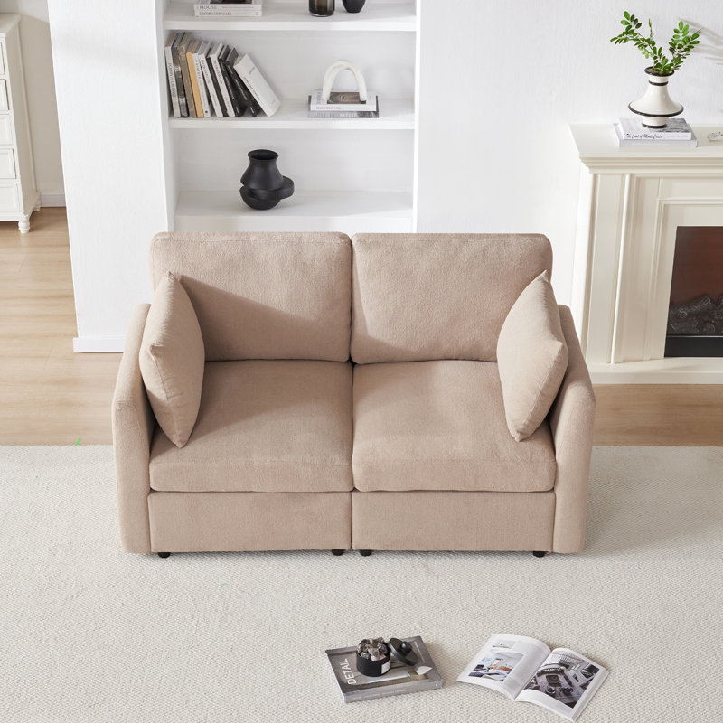 Canapé modulaire 59 po, Brun