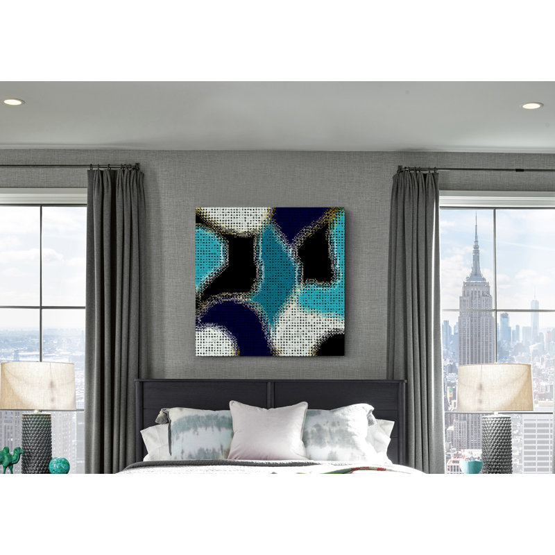 Mosaïque abstraite - peinture sur toile tendue, H 8 po x l 8 po x P 0,75 po