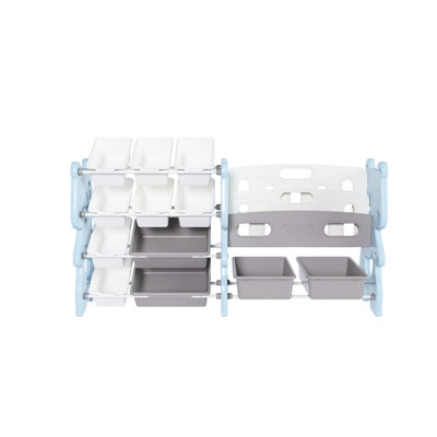 Organizer For , Blue With 12 Bins And 2 Tier Shelf, Safe Bedroom Use, Space - Saving Storage Bedroom, Bins, Convenient To Clean, Efficient