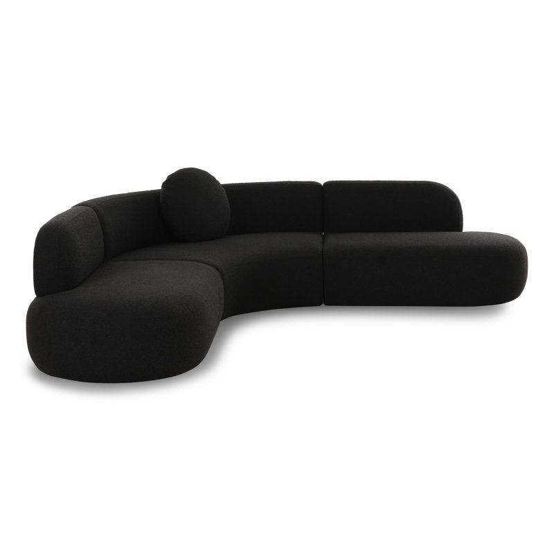 Chrisshawn Black Boucle Sectional
