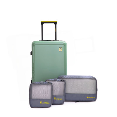 19 po + 3 pièces Sac de rangement doublé, bagage à main trois pièces, valises à roulettes, valise de transport légère en ABS, bagage rigide