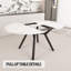 Table de salle à manger moderne extensible pour 4 à 6 personnes avec plateau en panneau de fibres à densité moyenne et pieds en métal