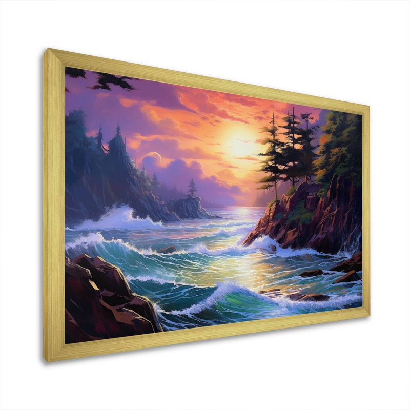 «Tropical Paradise I», reproduction sur toile, H 30 po x l 40 po x P 1,5 po, Cadre doré à une seule photo