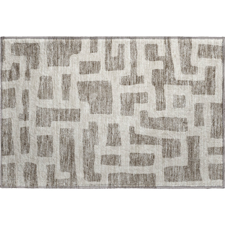 Premium Machine Washable Prisco Taupe Rug