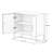 Solid Wood Square Shape Handle 2 Doors Sideboard