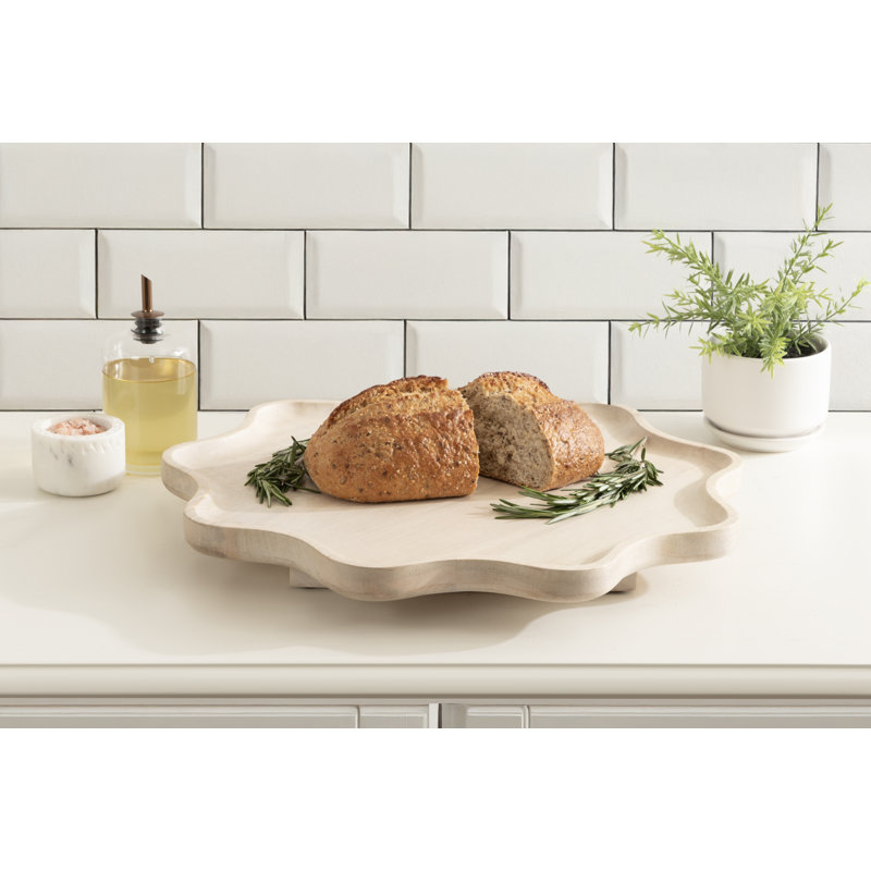 Alezar Round Scalloped Lazy Susan Tray
